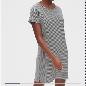 Black & White Striped Maternity Nursing Dress